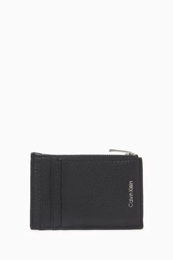 Zip Card Holder in Leather