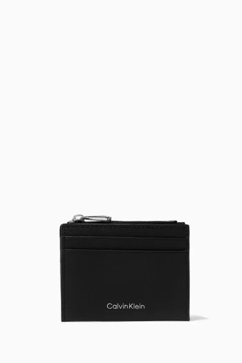 Logo Bi-fold RFID Cardholder in Leather