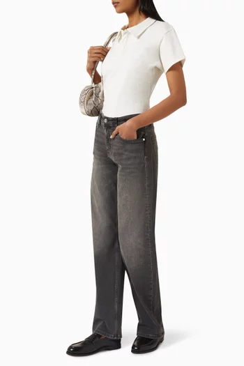 Alida Loose Bowed Jeans in Denim