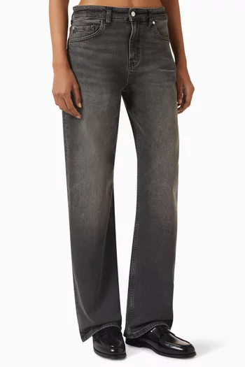 Alida Loose Bowed Jeans in Denim