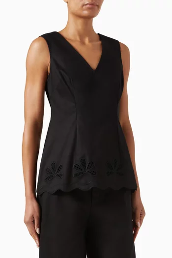 Gigi Embroidered Top in Cotton