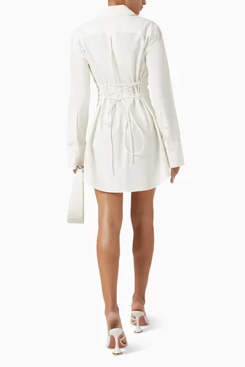 Portia Embroidered Mini Shirt Dress
