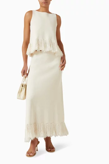 Kelany Fringe Knit Top