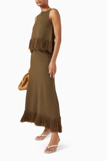 Clarissa Fringe Knit Skirt