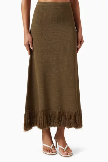 Clarissa Fringe Knit Skirt