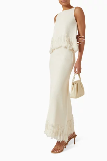 Clarissa Fringe Knit Skirt