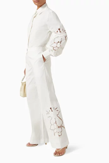 Roma Embroidered Pants in Cotton