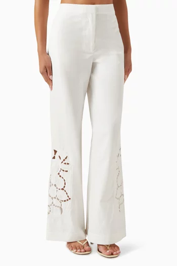 Roma Embroidered Pants in Cotton