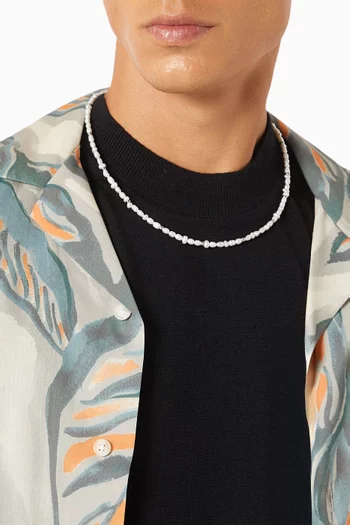 Mini Pearl Choker Necklace in Silver