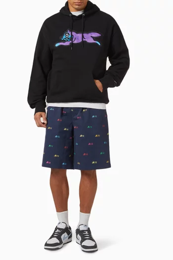 Satin Running Dog Popover Hoodie in Cotton