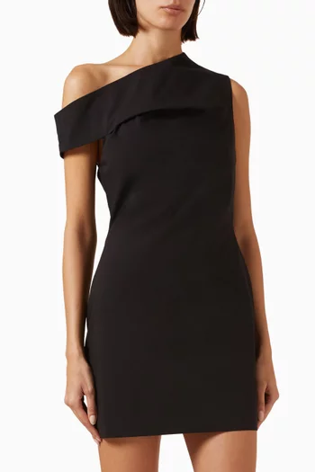 Soft Sculptural Mini Dress in Cotton Blend