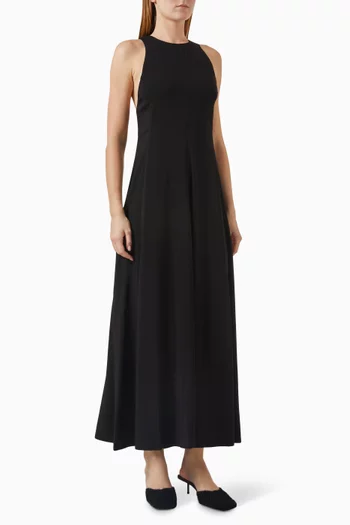 فستان طويل بفتحة مزيج فيسكوز