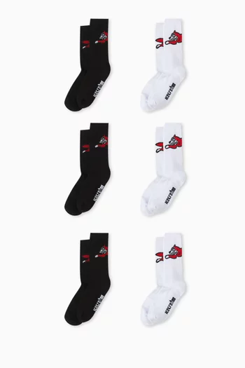 Running Dog Crew Socks, Pack of 6