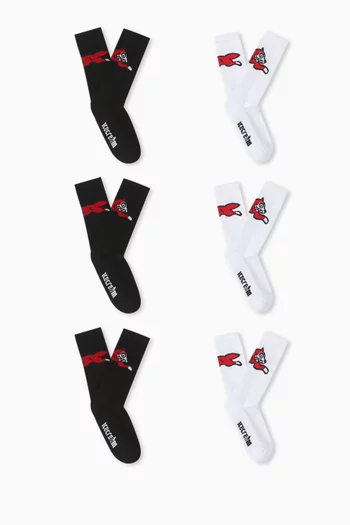 Running Dog Crew Socks, Pack of 6