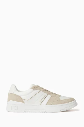 Retro Low-top Cupsole Sneakers in Suede & Leather
