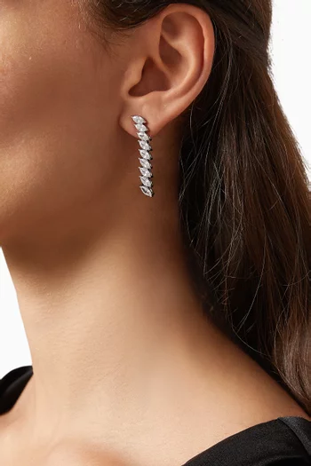 أقراط متدلية مرصعة بأحجار زركونيا ماركيز نحاس مطلي روديوم