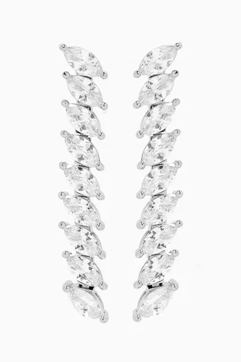 أقراط متدلية مرصعة بأحجار زركونيا ماركيز نحاس مطلي روديوم