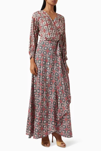 Kate Printed Wrap Maxi Dress