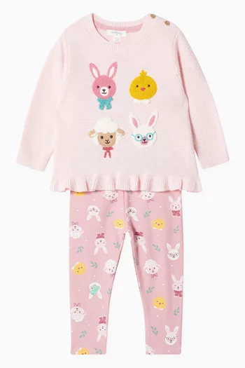 Bunny Friends Sweater in Organic Cotton & Wool