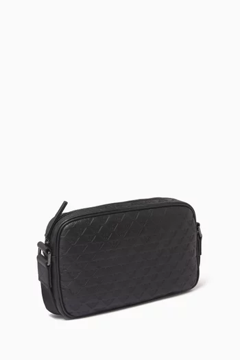 Crossbody Bag in Logo-embossed Leather
