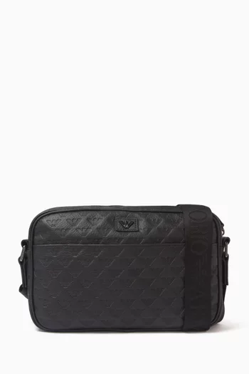 Crossbody Bag in Logo-embossed Leather