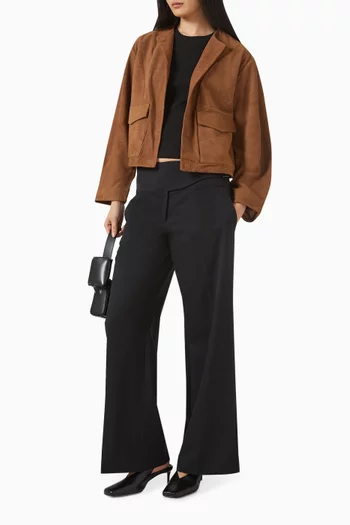 Utility Cocoon Bomber in Suede