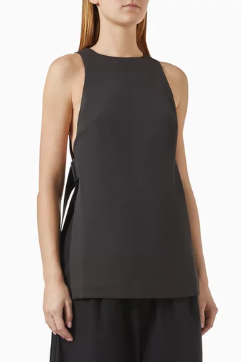 بلوزة برباط جانبي مزيج صوف معتمد وفقًا لمعيار الصوف المسؤول