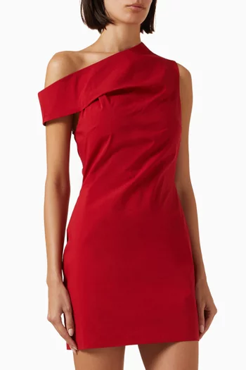 Soft Sculptural Mini Dress in Cotton Blend