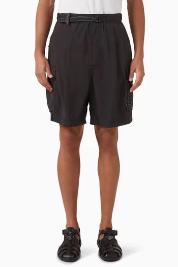 Oversized Cargo Shorts in Nylon-blend
