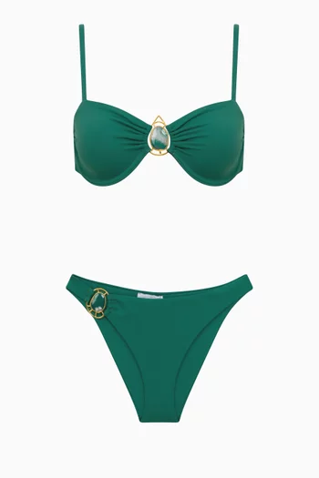 Agate Embellished Underwired Bikini Set