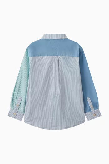 Mixed Stripe Shirt in Stretch Cotton