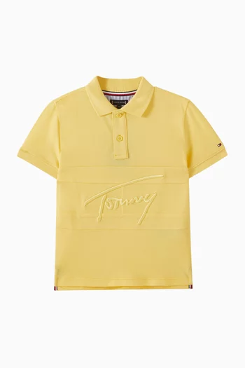 Embroidered Polo Shirt in Cotton Piqué