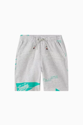 Printed Sweat Shorts in Cotton-blend