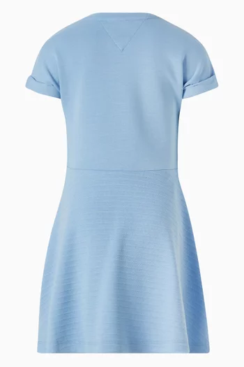 Fit & Flare Slim Dress in Cotton-blend Interlock