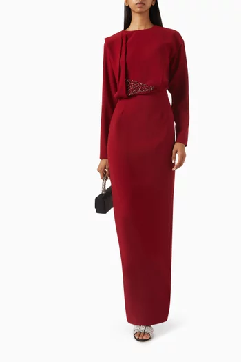 Crystal Embellished Maxi Dress