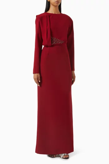 Crystal Embellished Maxi Dress