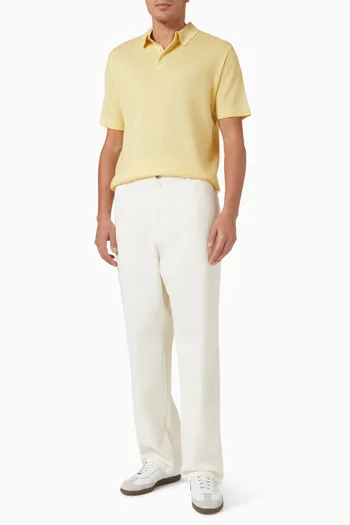 تي شيرت بولو منسوج مزيج صوف