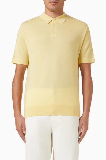 تي شيرت بولو منسوج مزيج صوف