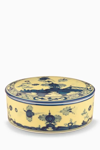 Oriente Italian Large Round Trinket Box in Porcelain