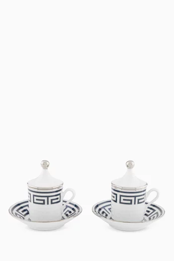 Impero Italiano Coffee Cup & Saucer in Porcelain, Set of 2