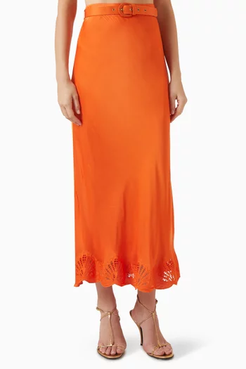 Embroidered-trim Skirt in Viscose0rayon