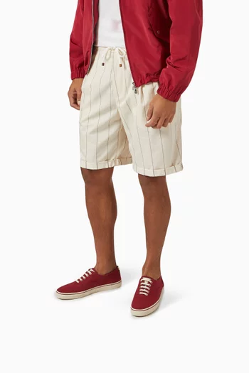 سنيكرز أسفل الكاحل قنب ديلافي وجلد عجل