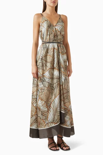 Papyrus-print Dress in Silk