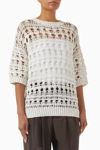 Textured Net Sweater