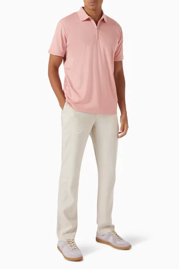 Zip Polo Shirt in Cotton-blend
