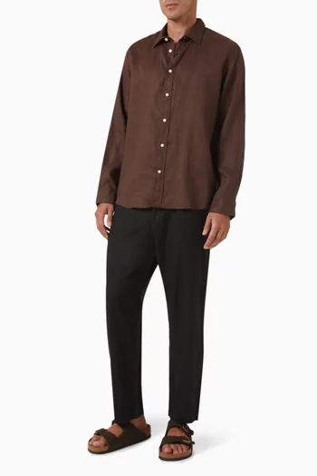 Magnus Cropped Pants in Linen-blend