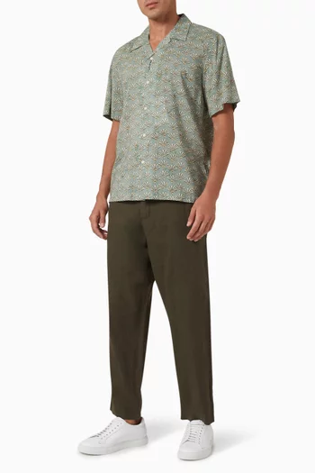 Cropped Pants in Linen-blend