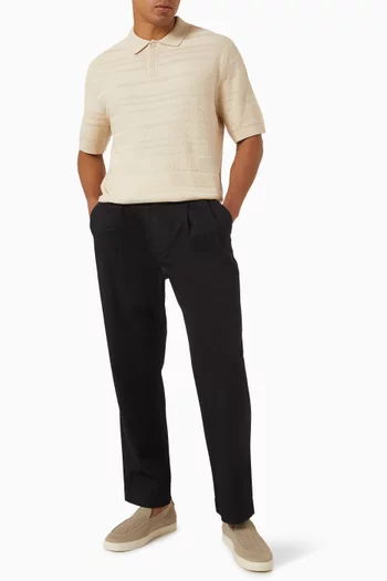 Pleated Loose Pants in Cotton-blend