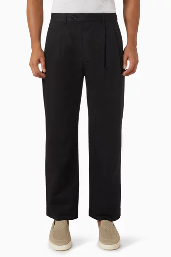 Pleated Loose Pants in Cotton-blend