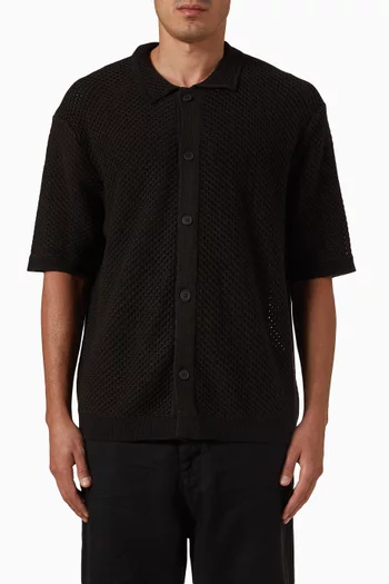 Relaxed Shirt in Crochet Knit